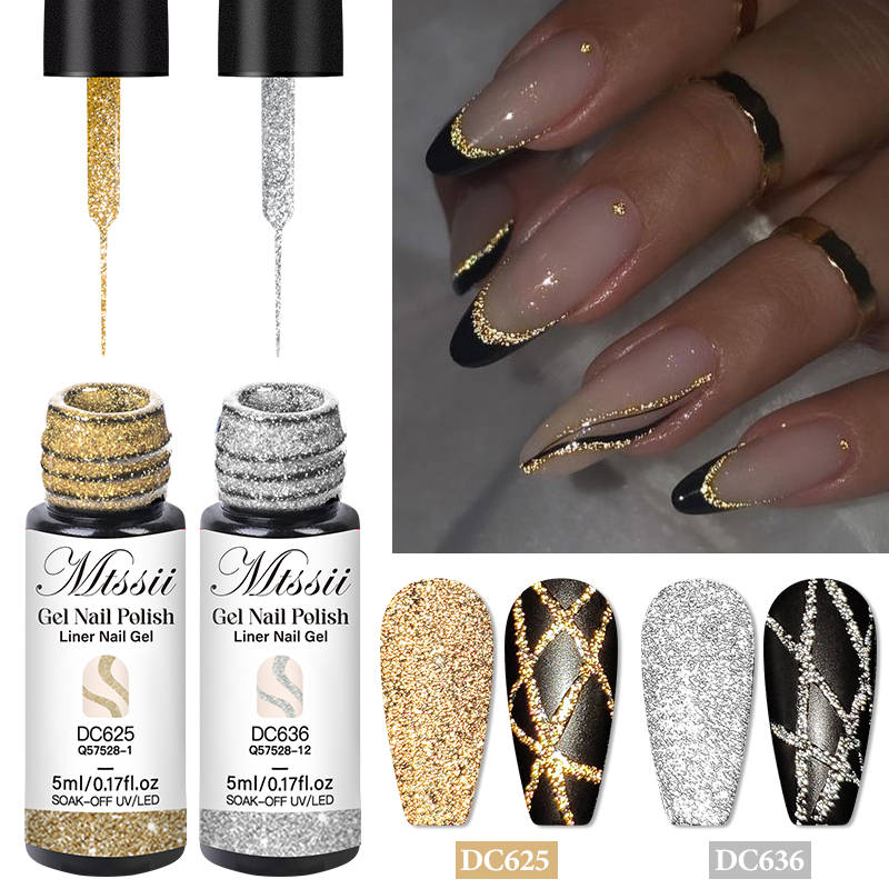 Resin Glitter Pack - 2/4/6pcs Reflective Glitter Liner Gel Nail