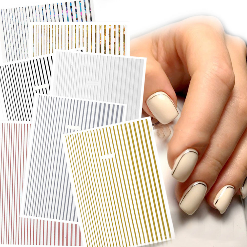 Gold Foil Flakes - 1 Sheet 3D Gold Silver Lines