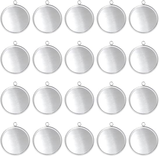 20 Pieces Stainless Steel Roun - Crafting Resin 评论和价格