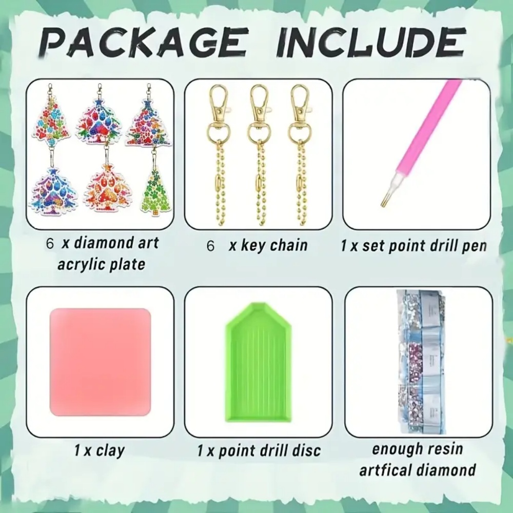 6pcs/Set DIY Christmas Tree Pa - Resin Craft For Beginners 评论和价格