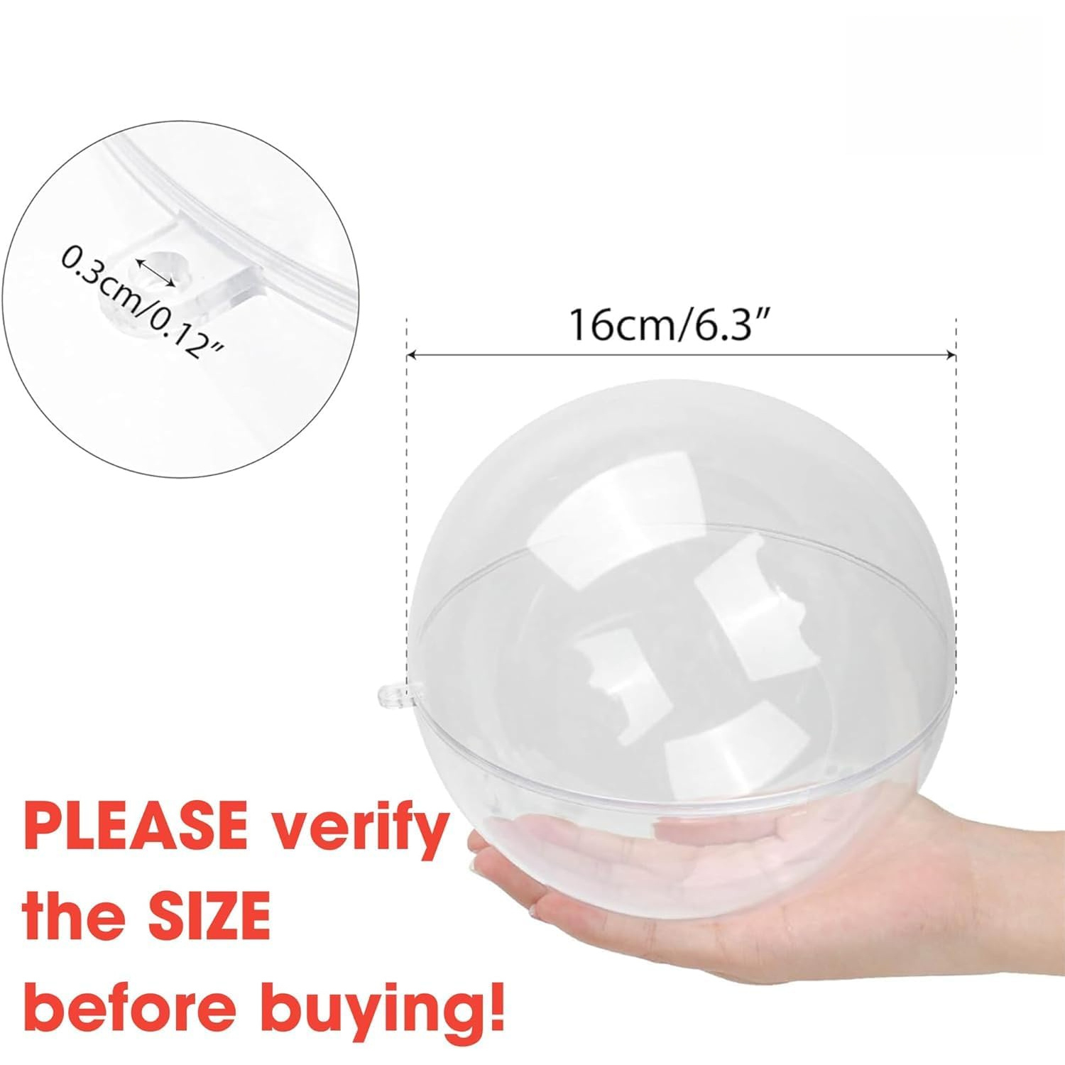 Fillable Clear Ornament Ball,  - Dome Mold Clear 评论和价格