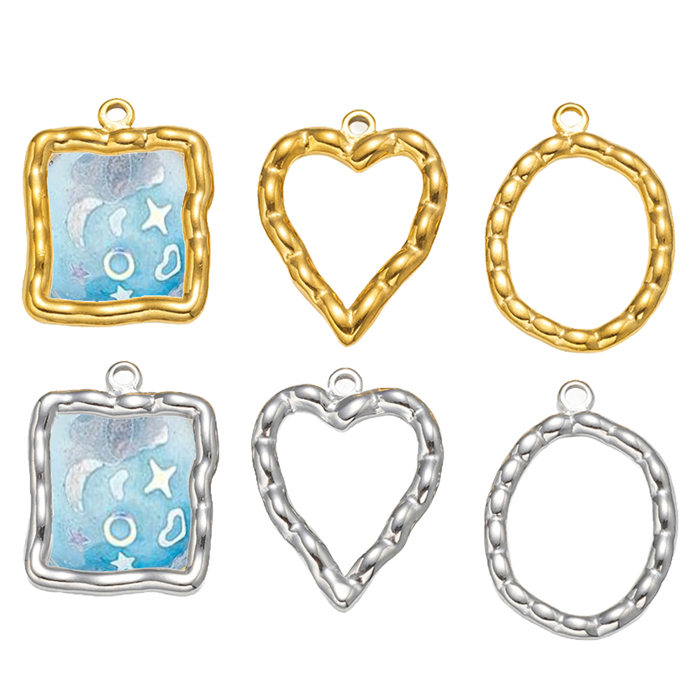 5pcs Stainless Steel Heart Rou - Resin Craft Material 评论和价格