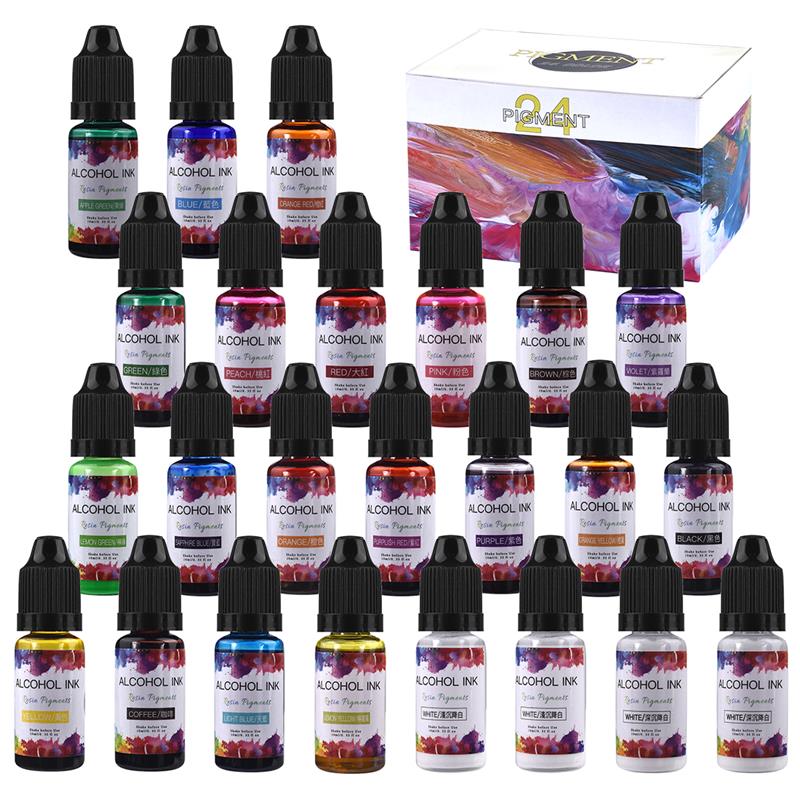 24 Color/Set 10ml  Resin Pigme - Resin Pigment Set 评论和价格
