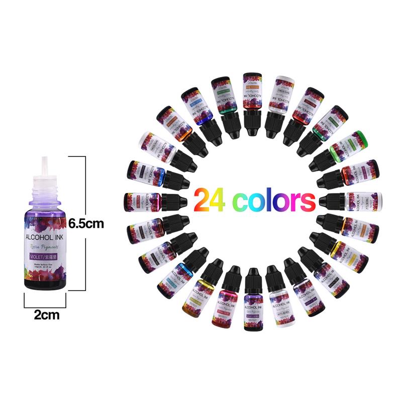 24 Color/Set 10ml  Resin Pigme - Resin Pigment Set 评论和价格