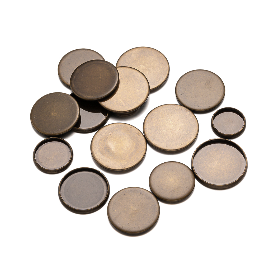 20pcs Antique Bronze Flat Roun - Bezels Set Pendant 评论和价格