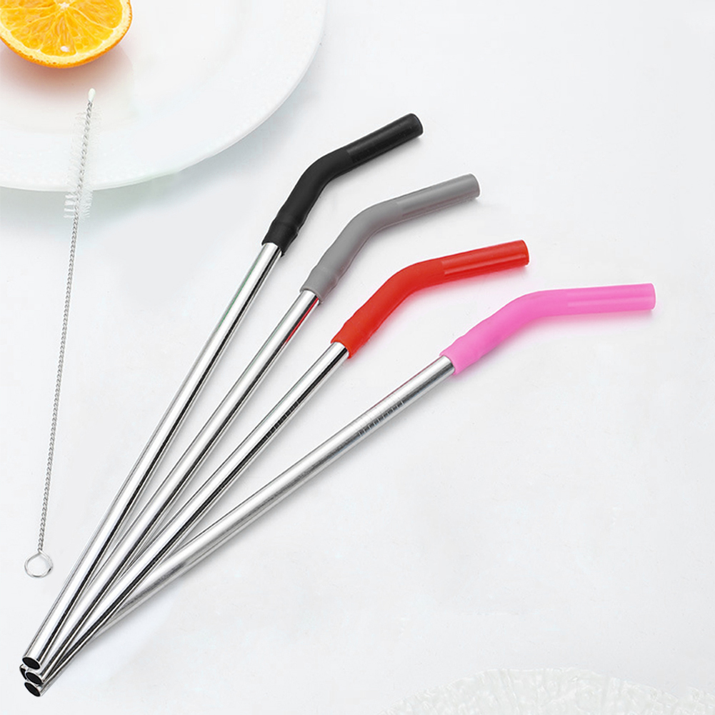 4Pcs Long Metal Straw with Sil - Mixing Cup Silicone 评论和价格