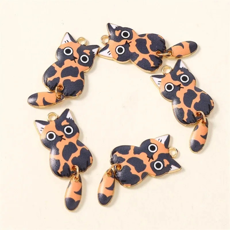 10Pcs 16×39mm Cute Cartoon Cat - Resin Craft Material 评论和价格