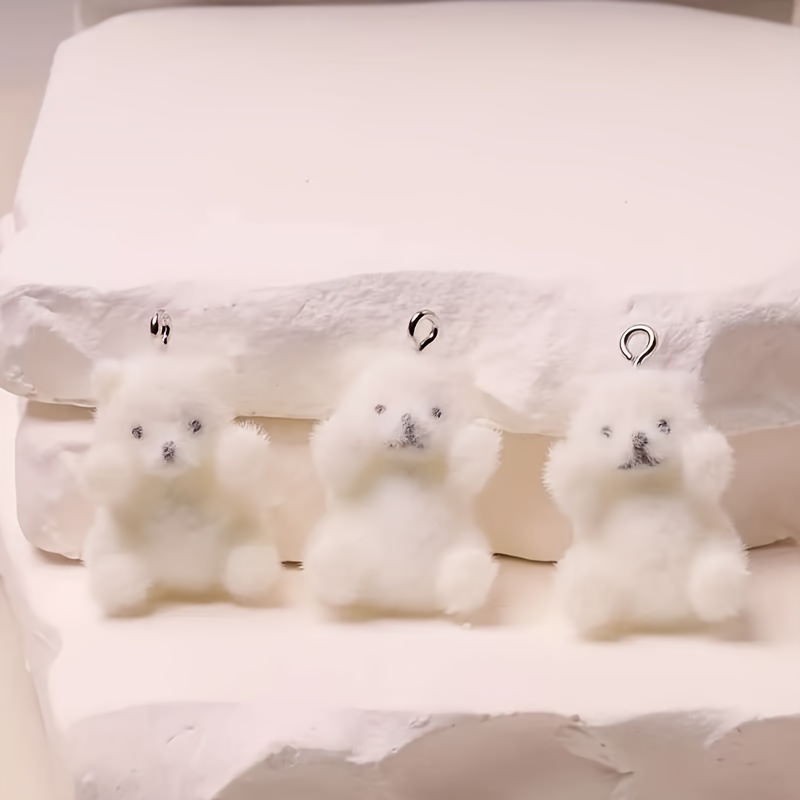 6Pcs Polar Bear Resin Charms C - Resin Craft Material 评论和价格