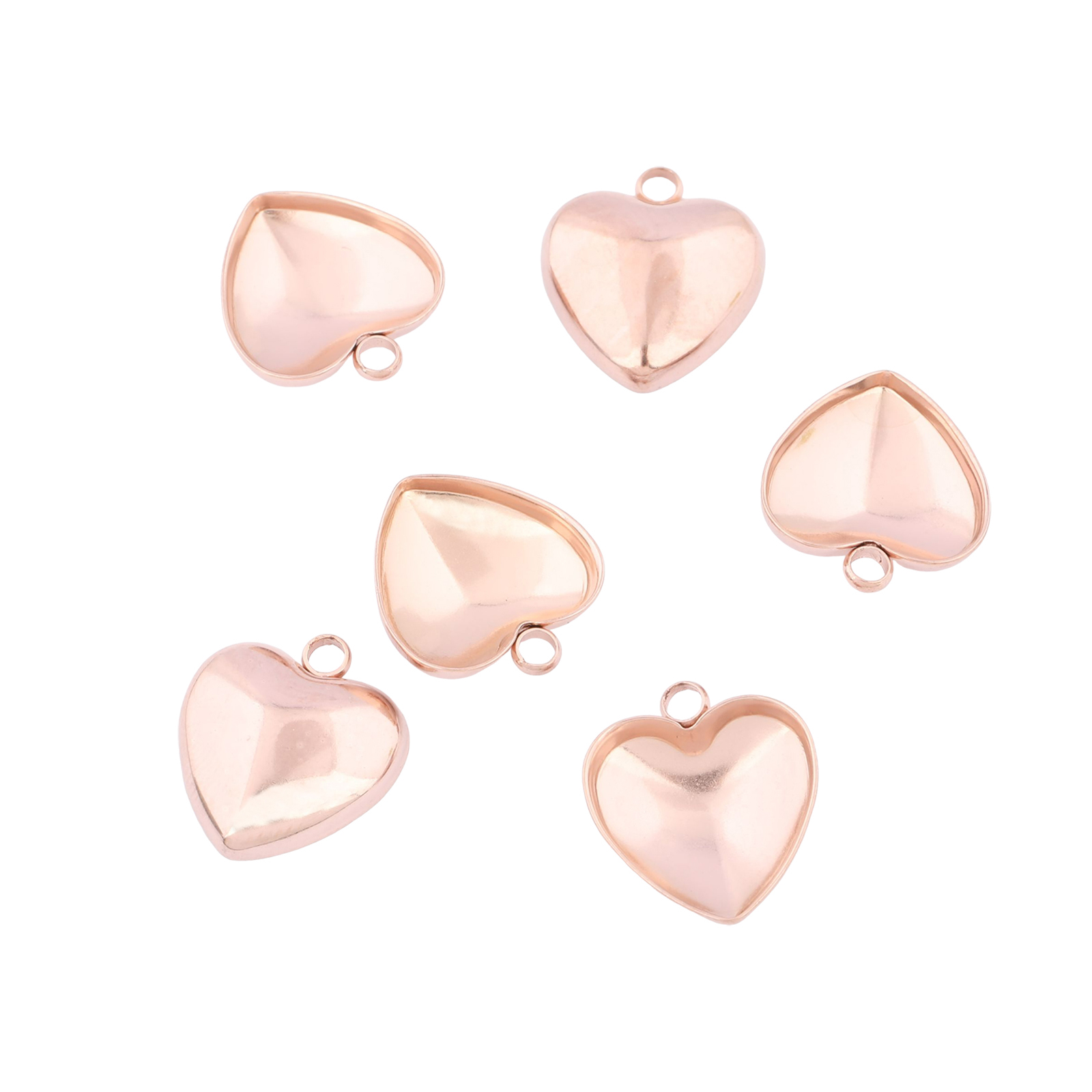 20pcs Stainless Steel 12mm Hea - Bezels Set Pendant 评论和价格