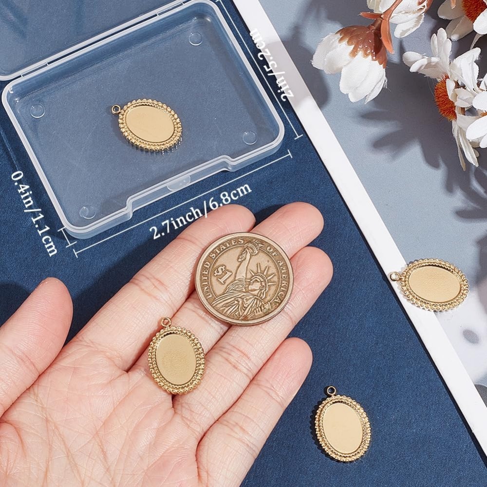 6Pcs Cabochon Settings Charms  - Bezels Set Pendant 评论和价格