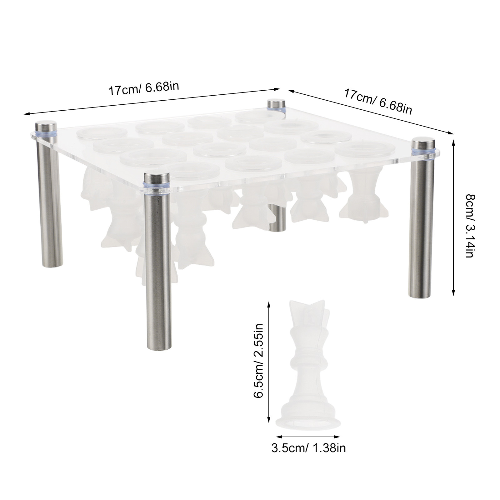 1Set Chess Piece Silicone Mold - Resin Craft Workshop 评论和价格