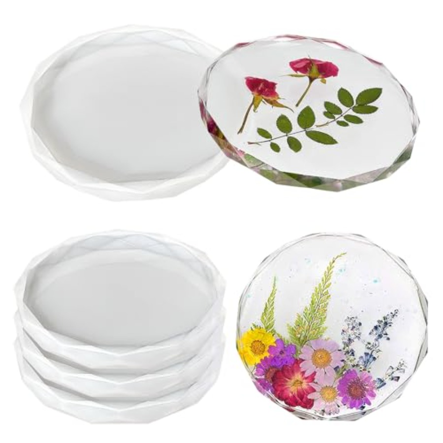 4 Pack Coaster Molds - Diamond - Geode Mold Silicone 评论和价格