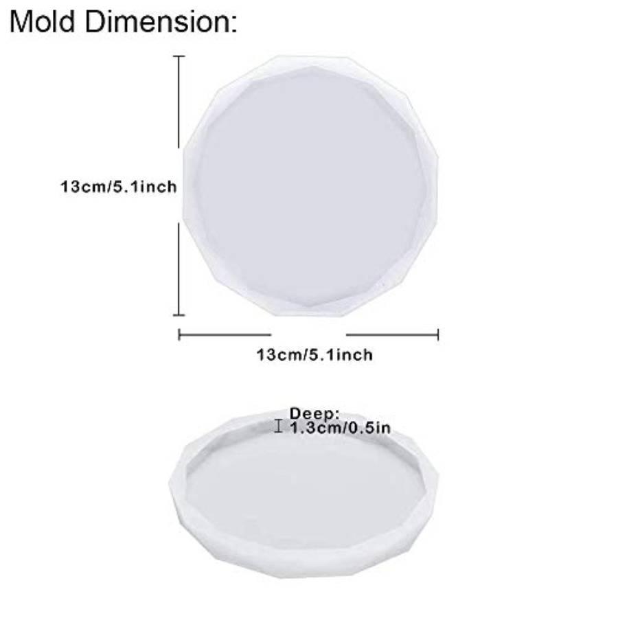 4 Pack Coaster Molds - Diamond - Geode Mold Silicone 评论和价格