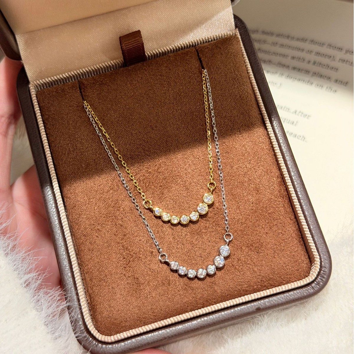 MOVESKI Bezel Set Round Moissa - Bezels Set Pendant 评论和价格
