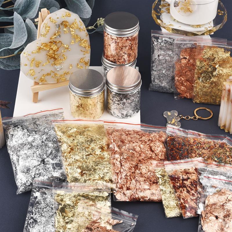 1/2/3/5/10g Imitation Gold Sli - Gold Foil Flakes 评论和价格