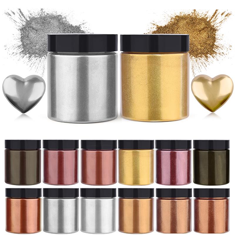 50g Shimmer Metallic Gold Silv - Resin Pigment Set 评论和价格