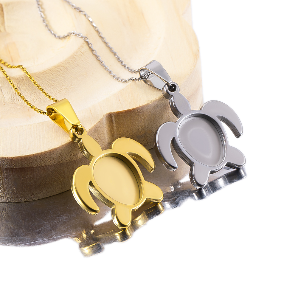 1pc 5pcs Stainless Steel Gold  - Bezels Set Pendant 评论和价格